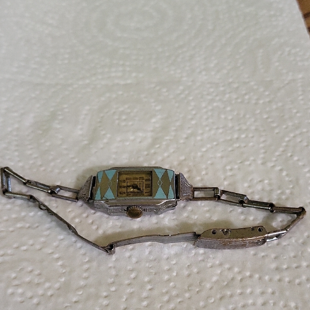 Vintage Silver and Blue Watch - Picture 2 of 5